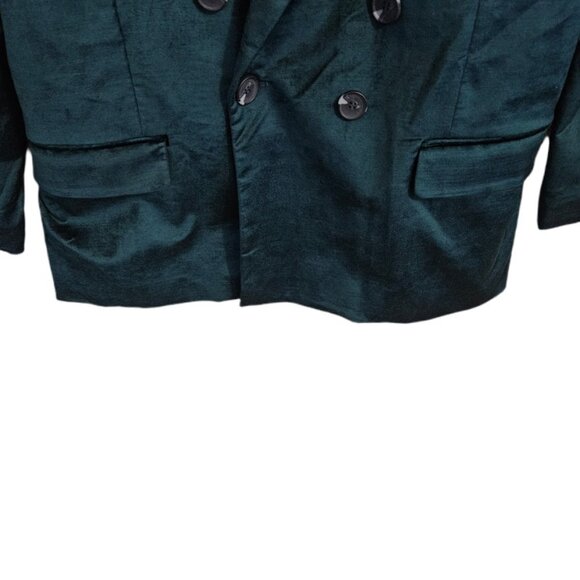 Free People Velvet Ashby Blazer Double Breasted Green XL - Picture 5 of 14